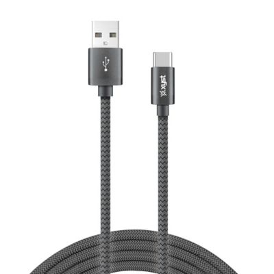 Image showing 5 th XYST Charge and Sync USB to USB-C Braided Cable, 10 ft. (Black)