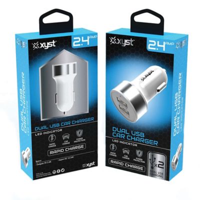 Image showing  2.4-Amp Dual USB Car Charger (White)