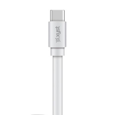 Image showing  Charge and Sync USB to USB-C Flat Cable, 4 ft. (White)