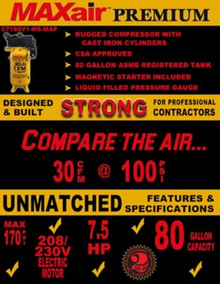 Image showing  Premium 80 gal. Air Compressor With Mag Starter