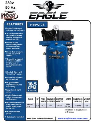 Image showing  80 Gallon Air Compressor