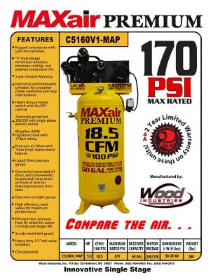 Image showing  Premium Stationary 60 gal. Air Compressor