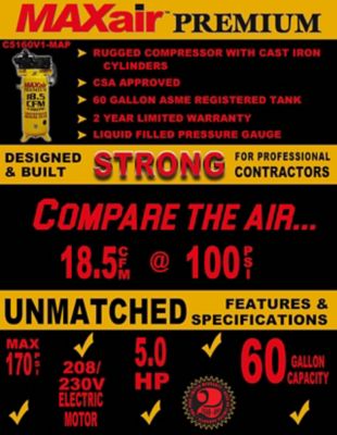 Image showing  Premium Stationary 60 gal. Air Compressor