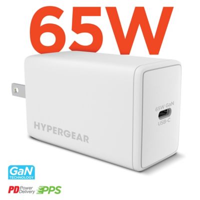 Image showing 6 th HyperGear SpeedBoost 65 W USB-C PD GaN Laptop Wall Charger with PPS, White
