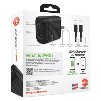 Image showing  SpeedBoost 25-Watt PD Dual-Output USB-C Wall Charger Kit