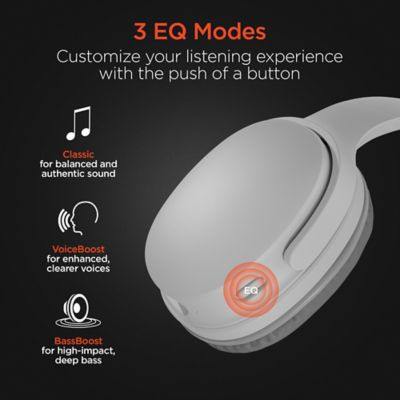 Image showing 6 th HyperGear Flip 2-in-1 Over-Ear Bluetooth Headphones with Microphone and Speaker Mode (White)