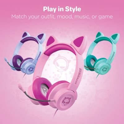 Image showing 9 th HyperGear Kombat Kitty Gaming Headset for Kids (Pink)