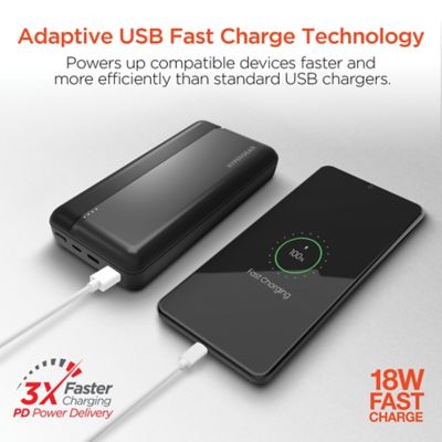 Image showing 8 th HyperGear USB-C Fast Charge Power Bank for iPhone and Android, 20 Amp