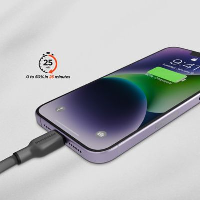 Image showing 9 th HyperGear Flexi Pro USB-C to Lightning Soft-Touch Silicone Fast Charge and Sync Cable, 10 ft., Gray