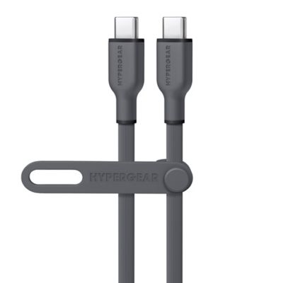 Image showing  Flexi Pro USB-C to USB-C Soft-Touch Silicone Fast Charge and Sync Cable (15 ft., Gray)
