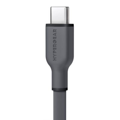 Image showing  Flexi Pro USB-C to USB-C Soft-Touch Silicone Fast Charge and Sync Cable (15 ft., Gray)
