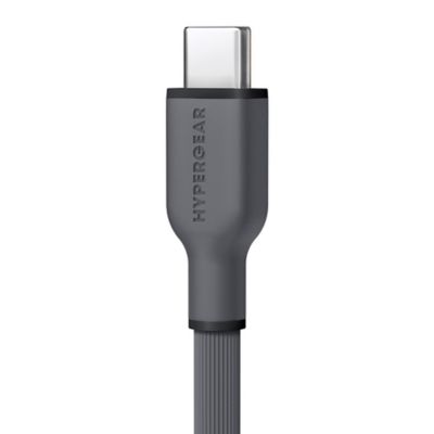 Image showing  Flexi Pro USB-C to USB-C Soft-Touch Silicone Fast Charge and Sync Cable (10 ft., Gray)