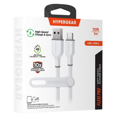 Image showing  Flexi Pro USB-A to USB-C Soft-Touch Silicone Charge and Sync Cable, 10 ft. (White)