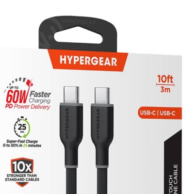 Image showing  Flexi Pro USB-C to USB-C Soft-Touch Silicone Fast Charge and Sync Cable (10 ft., Black)