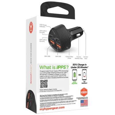 Image showing  SpeedBoost 50-Watt Quad PD Car Charger, Black