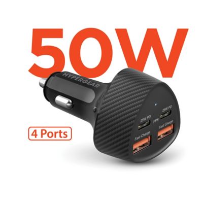 Image showing  SpeedBoost 50-Watt Quad PD Car Charger, Black