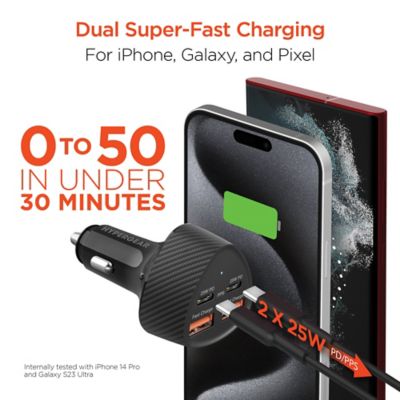 Image showing 7 th HyperGear SpeedBoost 50 W Quad PD Car Charger, Black