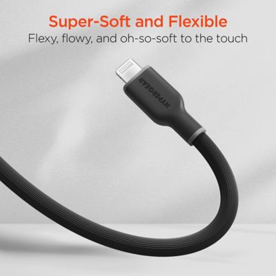 Image showing 9 th HyperGear Flexi Pro USB-C to Lightning Soft-Touch Silicone Fast Charge and Sync Cable, 10 ft., Black