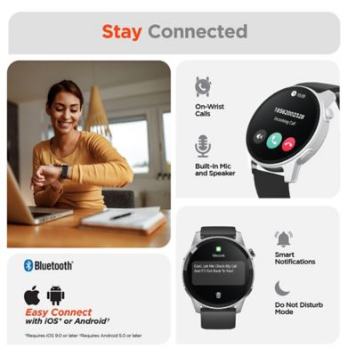 Image showing 7 th HyperGear Activ8 Smartwatch + Fitness Tracker, Silver, 16031