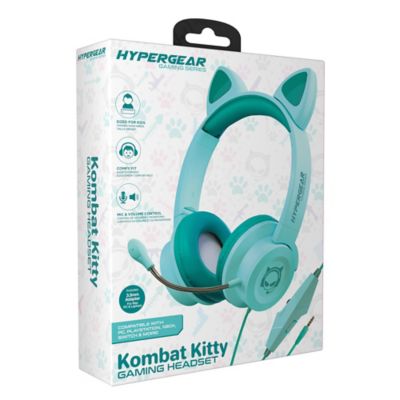 Image showing  Kombat Kitty Gaming Headset for Kids (Teal)