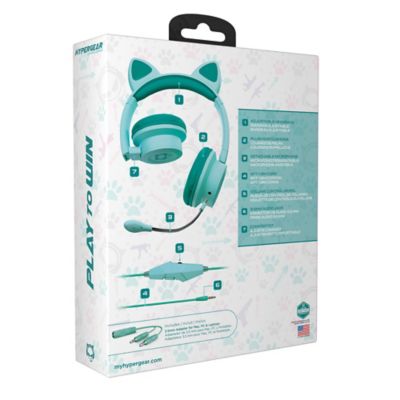 Image showing  Kombat Kitty Gaming Headset for Kids (Teal)