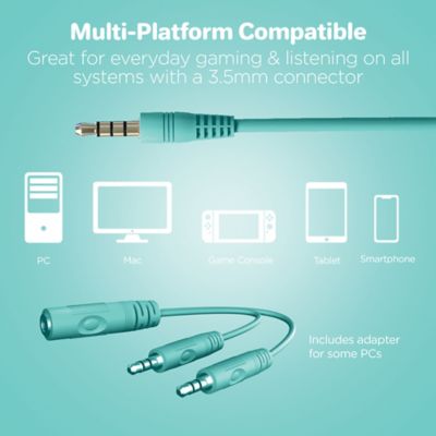 Image showing  Kombat Kitty Gaming Headset for Kids (Teal)