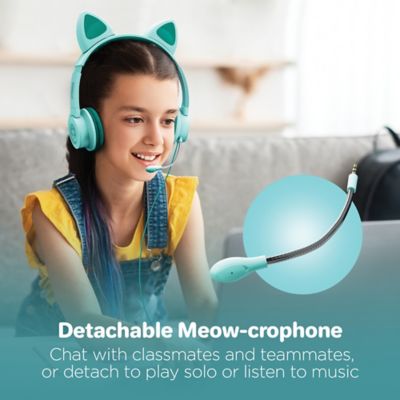 Image showing 7 th HyperGear Kombat Kitty Gaming Headset for Kids (Teal)