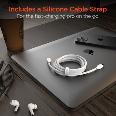 Image showing 6 th HyperGear Flexi Pro USB-C to Lightning Soft-Touch Silicone Fast Charge and Sync Cable, 10 ft., White
