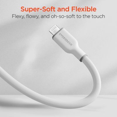 Image showing 9 th HyperGear Flexi Pro USB-C to Lightning Soft-Touch Silicone Fast Charge and Sync Cable, 10 ft., White