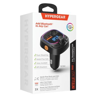 Image showing  IntelliCast Road FM Transmitter and Car Charger, Black, 15857