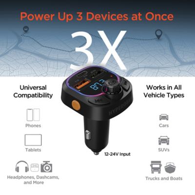 Image showing  IntelliCast Road FM Transmitter and Car Charger, Black, 15857