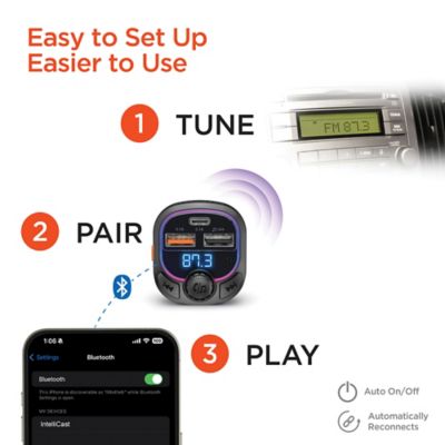 Image showing 5 th HyperGear IntelliCast Road FM Transmitter and Car Charger, Black, 15857