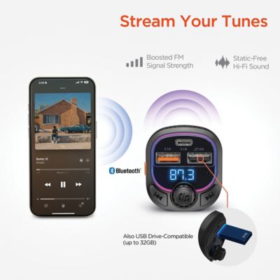 Image showing 8 th HyperGear IntelliCast Road FM Transmitter and Car Charger, Black, 15857
