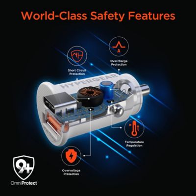 Image showing 6 th HyperGear Mini Dual 20 W USB-C PD and 18 W USB Car Charger, White