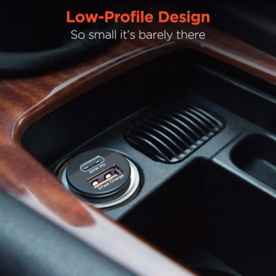 Image showing  mini Dual 20-Watt PD USB-C and 18-Watt USB Car Charger (Black)