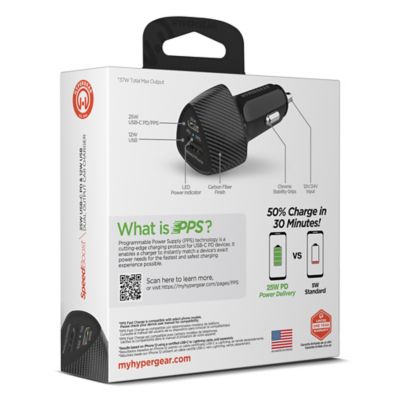 Image showing  SpeedBoost 25-Watt PD Dual-Output Car Charger