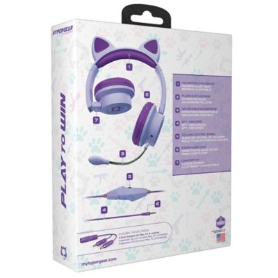 Image showing  Kombat Kitty Gaming Headset for Kids (Purple)