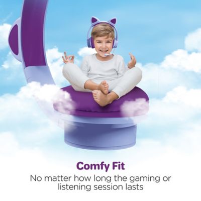 Image showing 6 th HyperGear Kombat Kitty Gaming Headset for Kids (Purple)