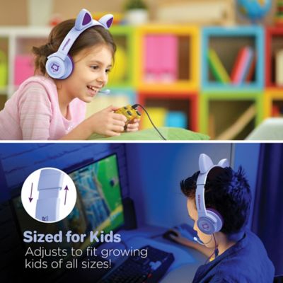 Image showing 7 th HyperGear Kombat Kitty Gaming Headset for Kids (Purple)