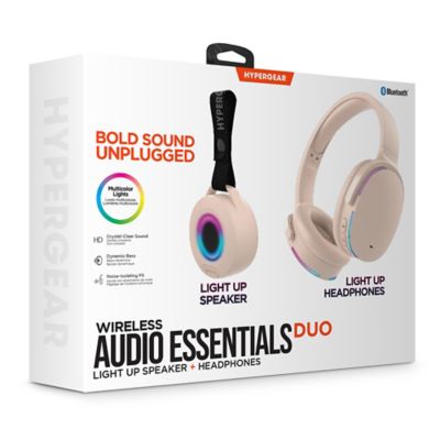 Image showing  Wireless Audio Essentials Duo with Light-up Bluetooth Speaker and Headphones (Nude)