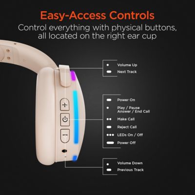 Image showing  Wireless Audio Essentials Duo with Light-up Bluetooth Speaker and Headphones (Nude)