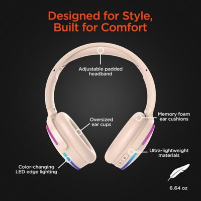 Image showing 5 th HyperGear Wireless Audio Essentials Duo with Light-up Bluetooth Speaker and Headphones (Nude)