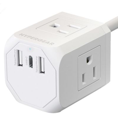 Image showing  CUBE 6-Outlet Multi-Port Power Strip Extension Cord with 5-Ft. Cord, White, 15706