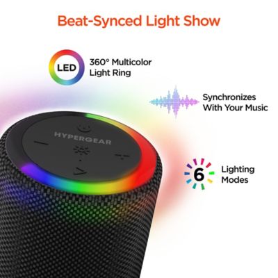 Image showing 7 th HyperGear Halo Waterproof True Wireless Stereo Portable Bluetooth Speakerphone with LED Light Ring, 15885