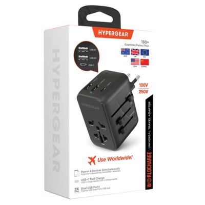 Image showing 9 th HyperGear WorldCharge Universal Travel Adapter with USB/USB-C, Black