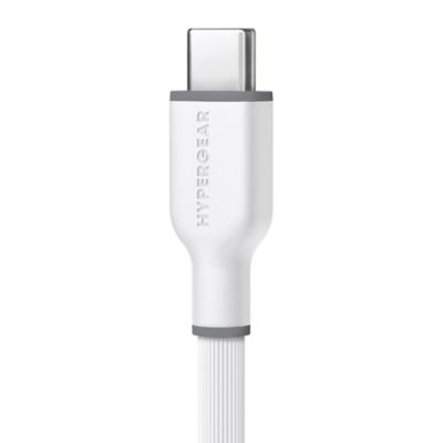 Image showing  Flexi Pro USB-C to USB-C Soft-Touch Silicone Fast Charge and Sync Cable (15 ft., White)