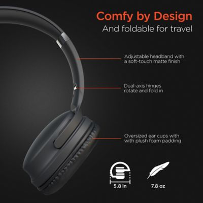 Image showing  Flip 2-in-1 Over-Ear Bluetooth Headphones with Microphone and Speaker Mode (Black)
