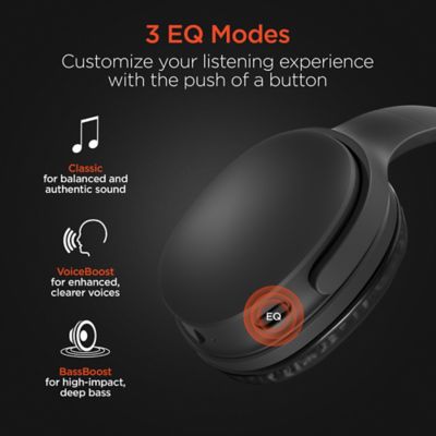 Image showing 5 th HyperGear Flip 2-in-1 Over-Ear Bluetooth Headphones with Microphone and Speaker Mode (Black)