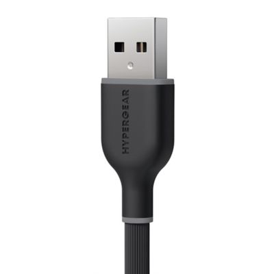 Image showing  Flexi Pro USB-A to USB-C Soft-Touch Silicone Charge and Sync Cable, 10 ft. (Black)