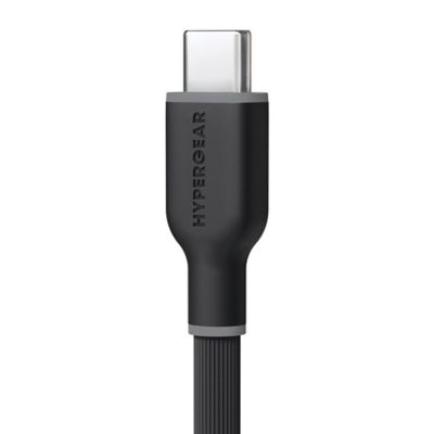 Image showing  Flexi Pro USB-A to USB-C Soft-Touch Silicone Charge and Sync Cable, 10 ft. (Black)